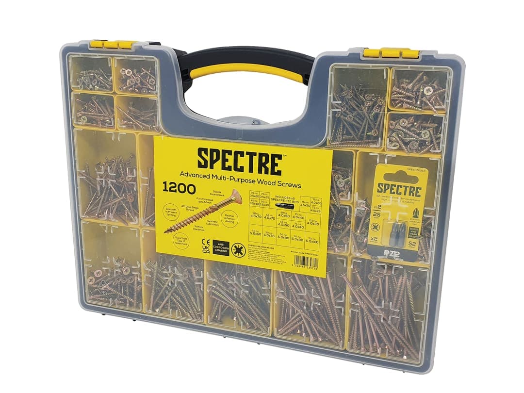 ForgeFix Spectre™ Wood Screw Site Organiser 1200 Piece OPSPE1200Y