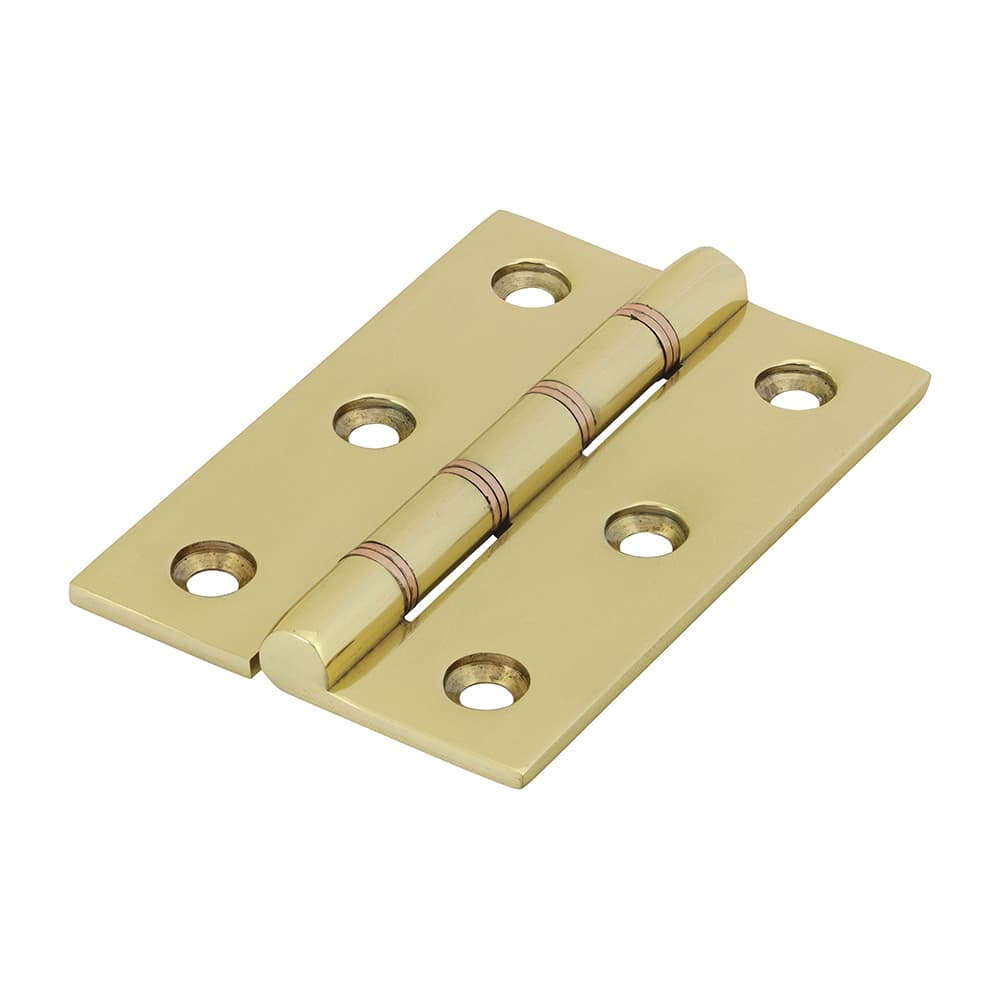 Timco 234158 Double Phosphor Bronze Washered Hinges - Solid Brass - Polished Brass 76 X 50