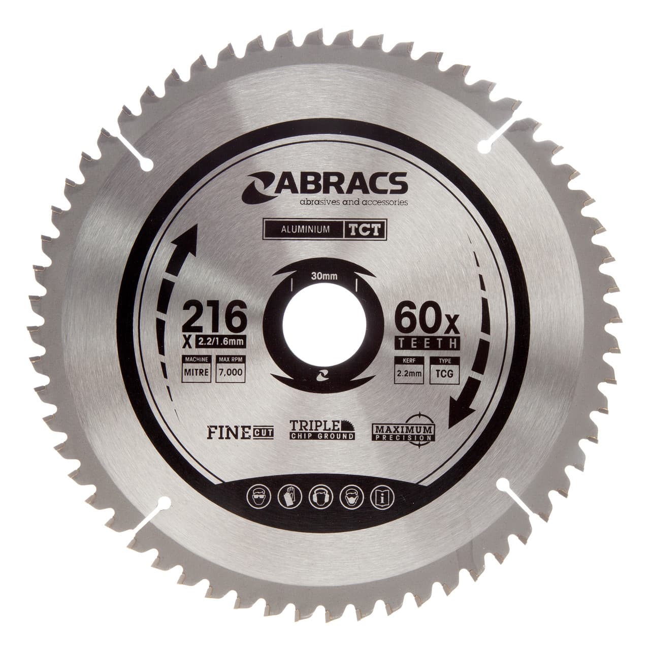 Abracs Tcta21660 Tct Circular Saw Blade For Aluminium 216 X 30Mm X 60T