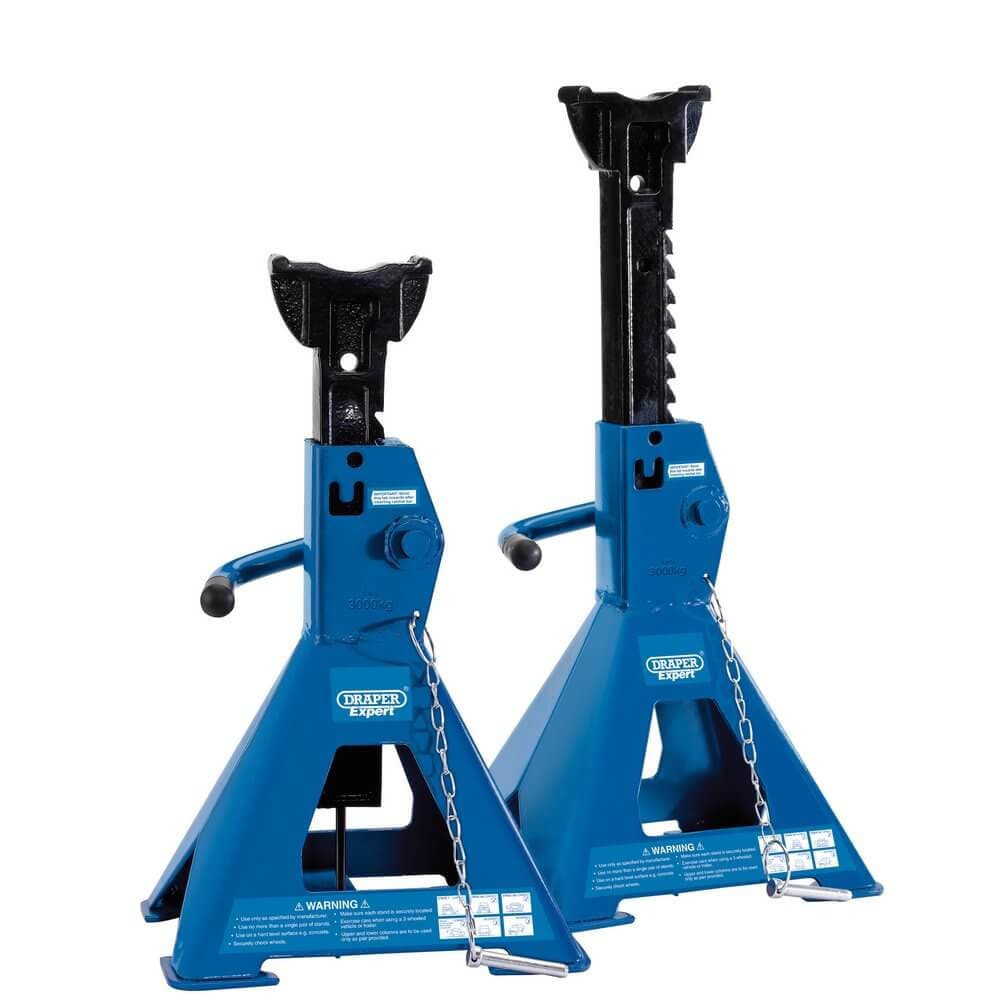 Draper Expert 01813 Pair Of Pneumatic Rise Ratcheting Axle Stands 3 Tonne per pair