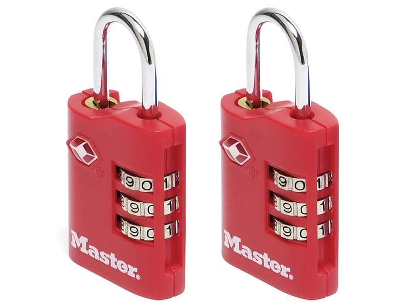 Master Lock 4686EURT Tsa 3-Digit Combination Zinc 30Mm Padlock X 2