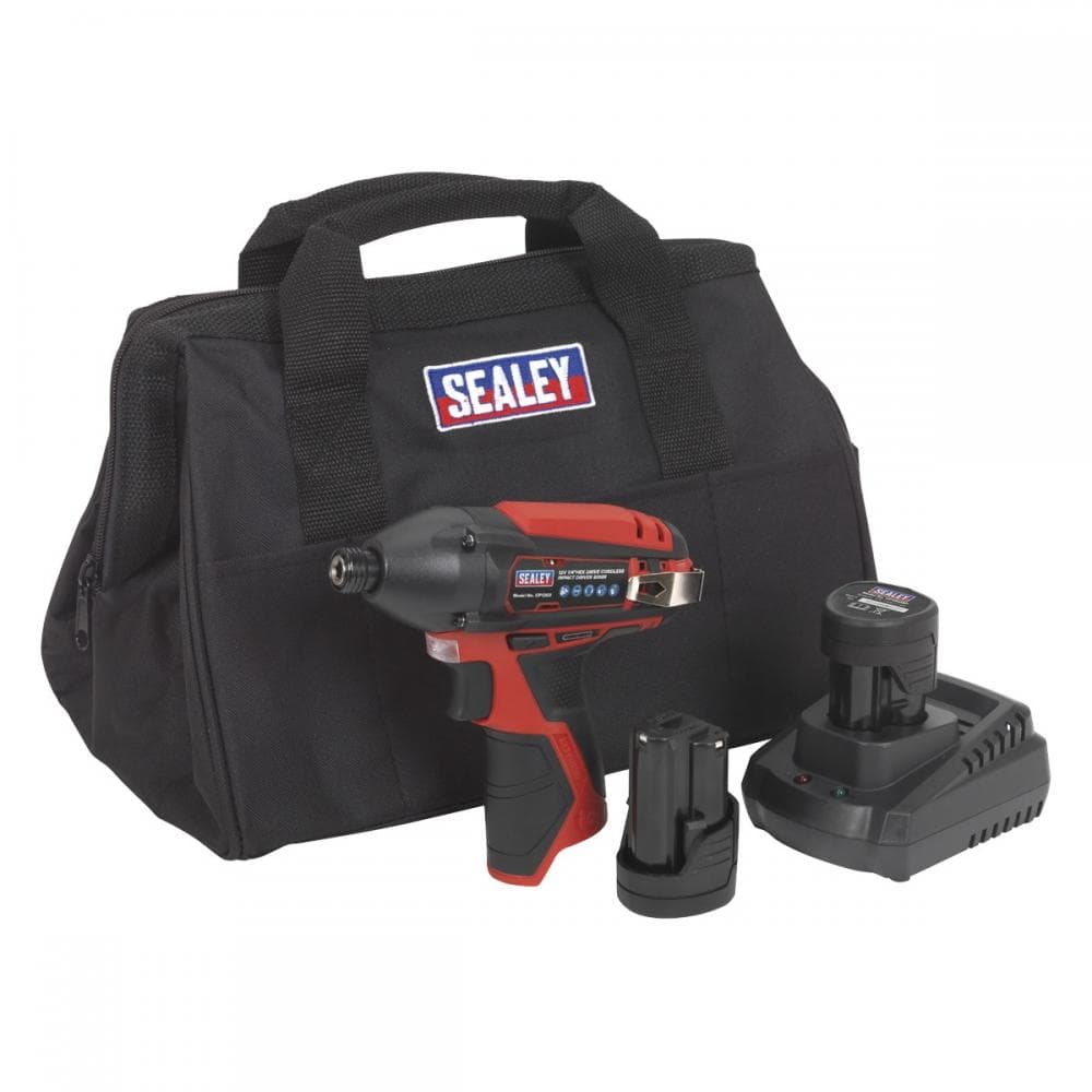 Sealey CP1203KIT Impact Driver Kit 1/4in Hex Drive 12V Sv12 Series - 2 Batteries