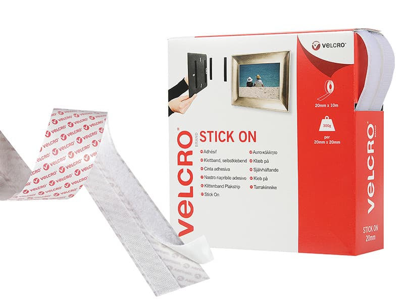 Velcro® Brand 60219 Stick On Tape 20Mm X 10M White
