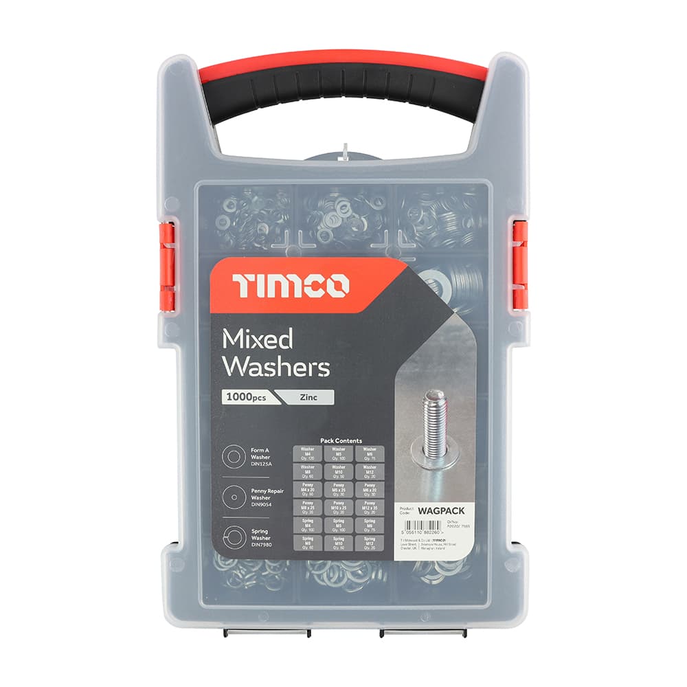 Timco WAGPACK Mixed Washers Grab Pack - Zinc 1000Pcs Pack 1000