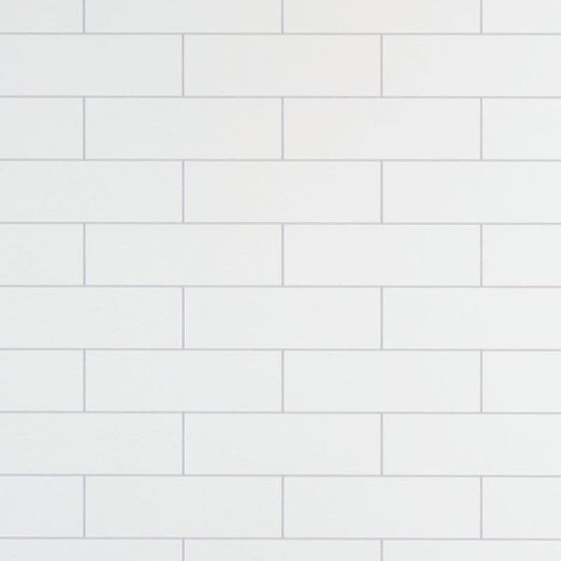 Bathroom Wall Panel - 1000mm x 2400mm x 10mm Grout Line White London Tile