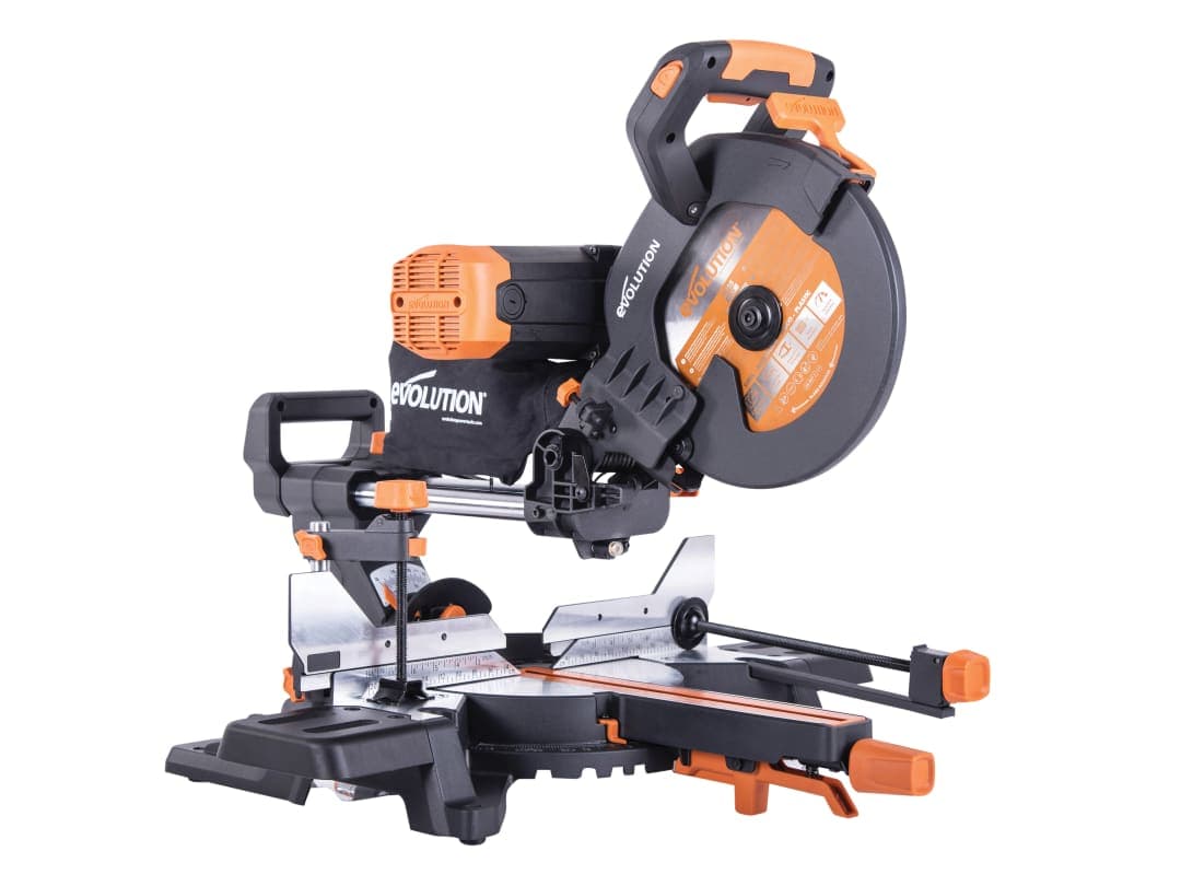 Evolution R255SMS-DB+ Multi-Material Sliding Mitre Saw 255mm 2000W 240V 053-0001C
