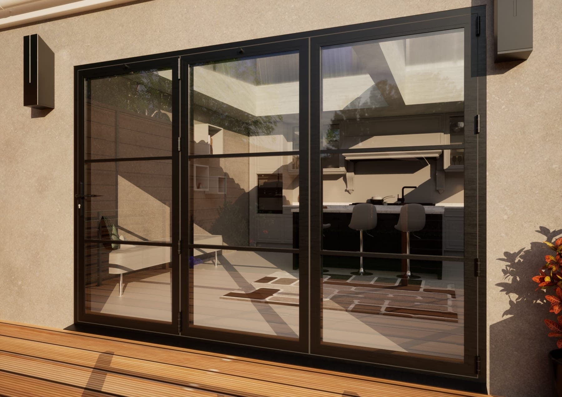 Heritage Aluminium Bifold Door - 3000mm Grey - 3 Right