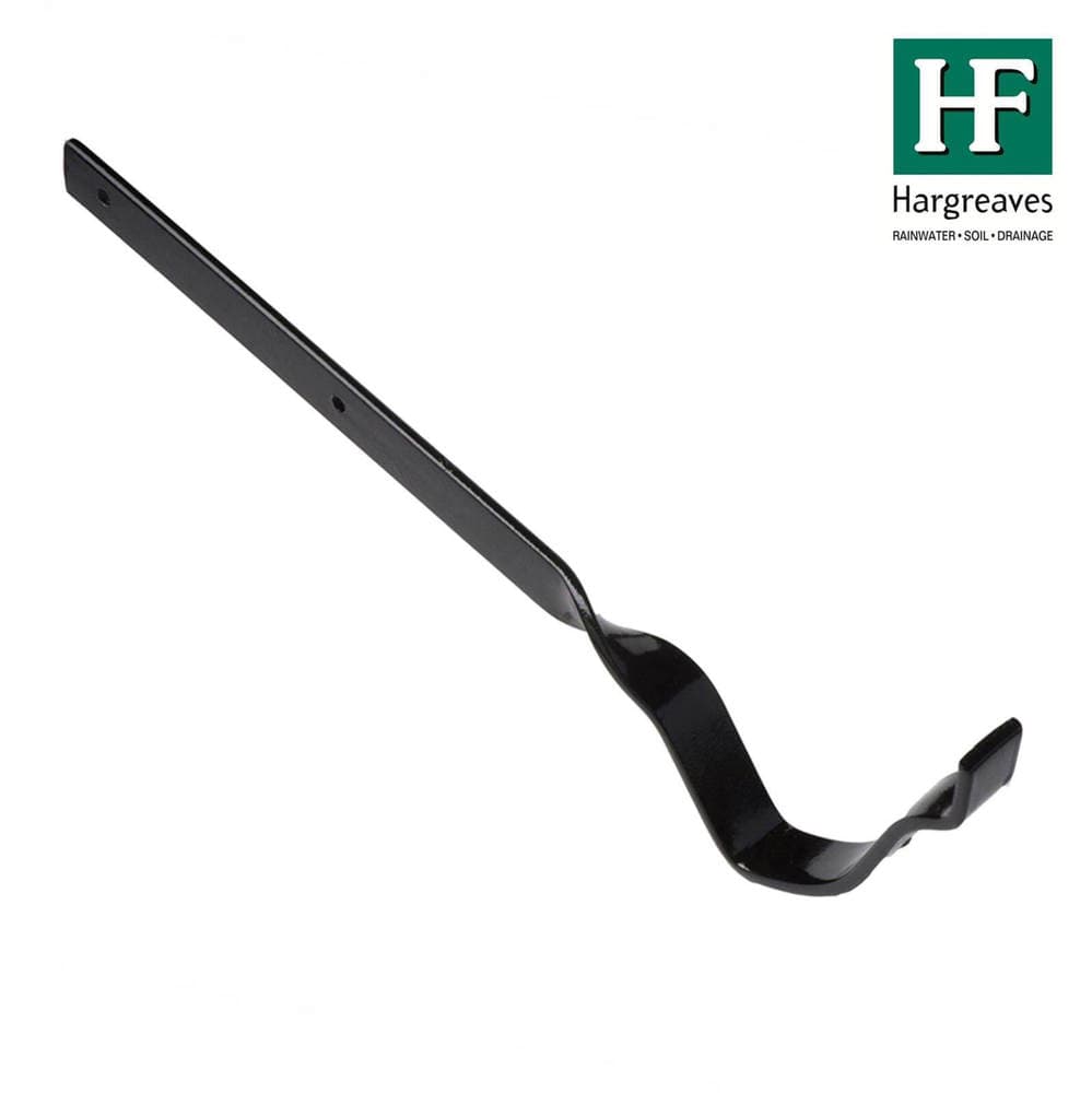 Cast Iron Ogee Gutter Side Rafter Bracket - 100mm Galvanised Black Painted