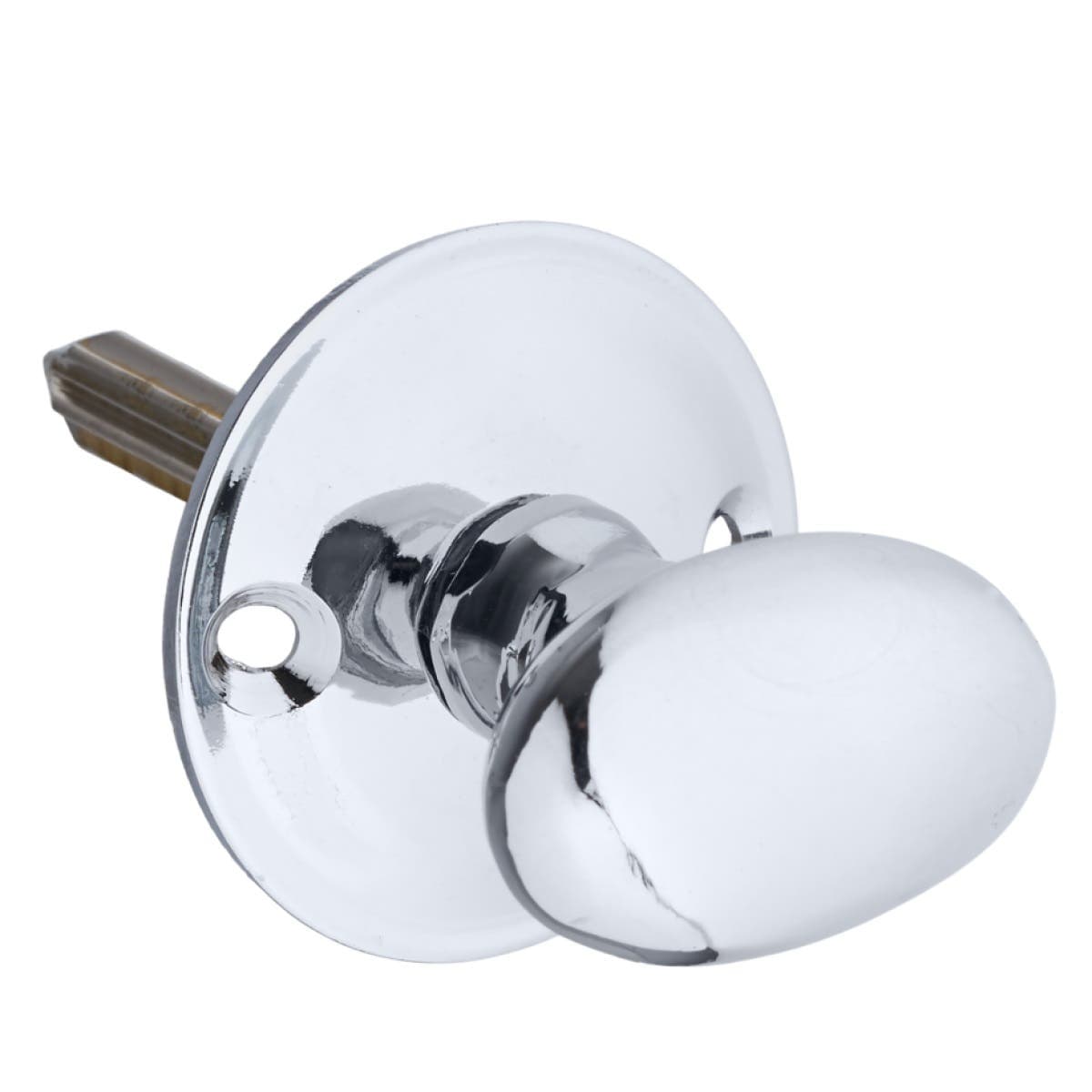 Oval Knob Thumbturn Rack Bolt Key - Polished Chrome - Security Solutions