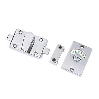 Bathroom Door Privacy Indicator Bolt - Polished Chrome - Fixings Included - Hardware Solutions