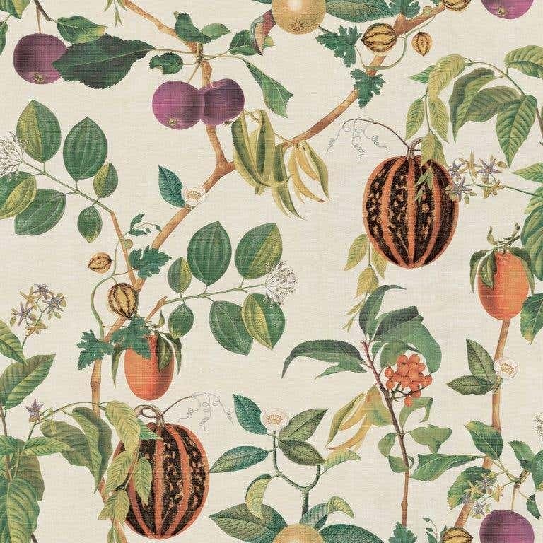 Tropic House Parchment/Green Wallpaper - 1000 x 50cm