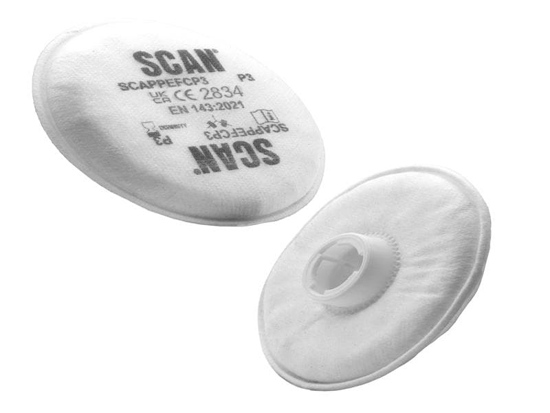 Scan FP200-3 Twin Half Mask P3 Particle Filter Cartridge (Pack Of 2)
