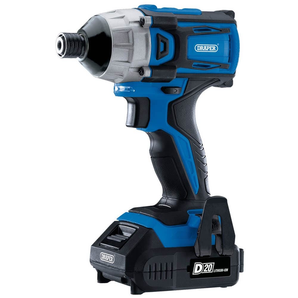 Draper 86958 D20 20V Brushless Impact Driver 1/4in Hex 180Nm 2 X 2.0Ah Batteries 1 X Charger each