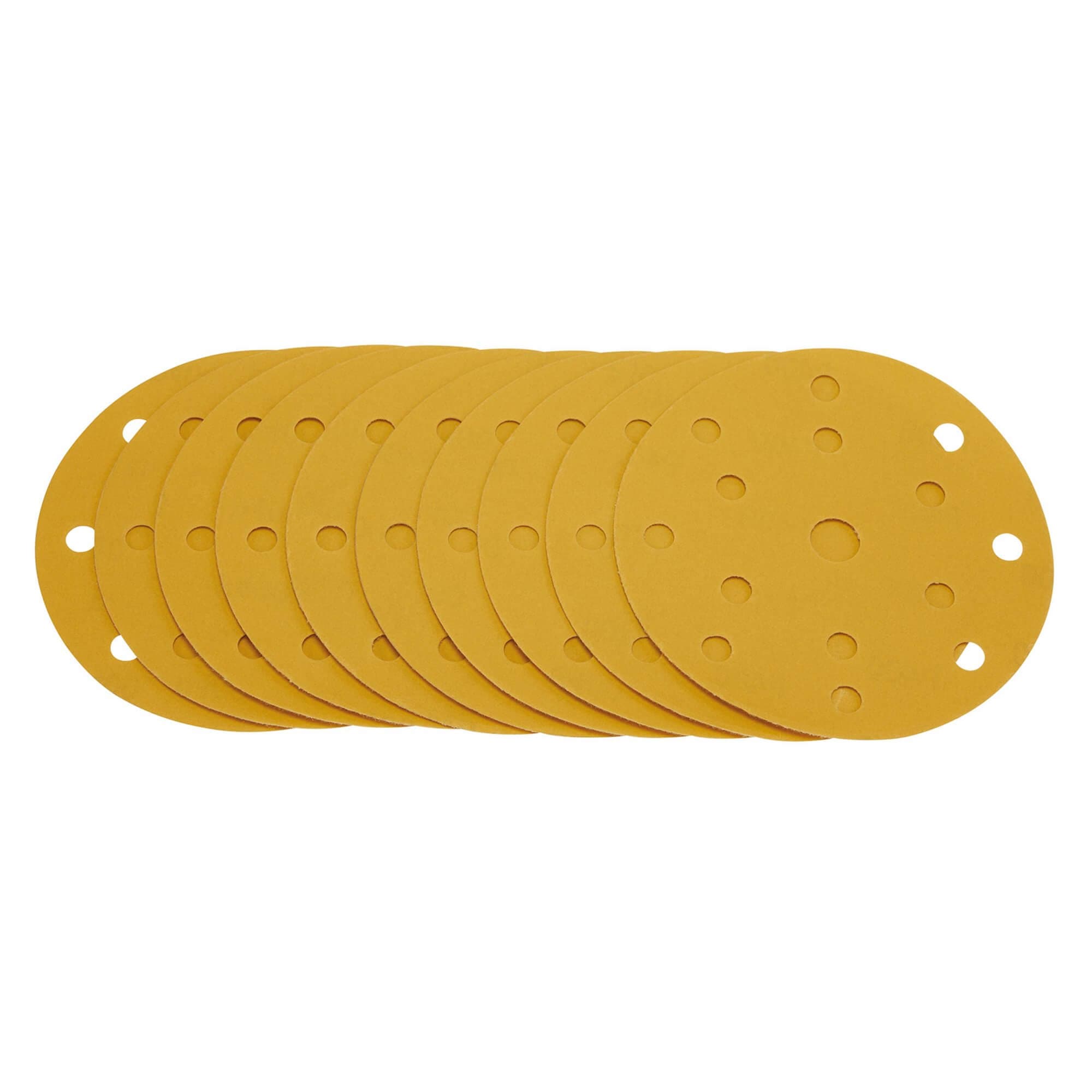 Draper Gold Sanding Discs With Hook & Loop 150Mm 400 Grit 15 Dust Extraction Holes (Pack Of 10) pack 1 08478