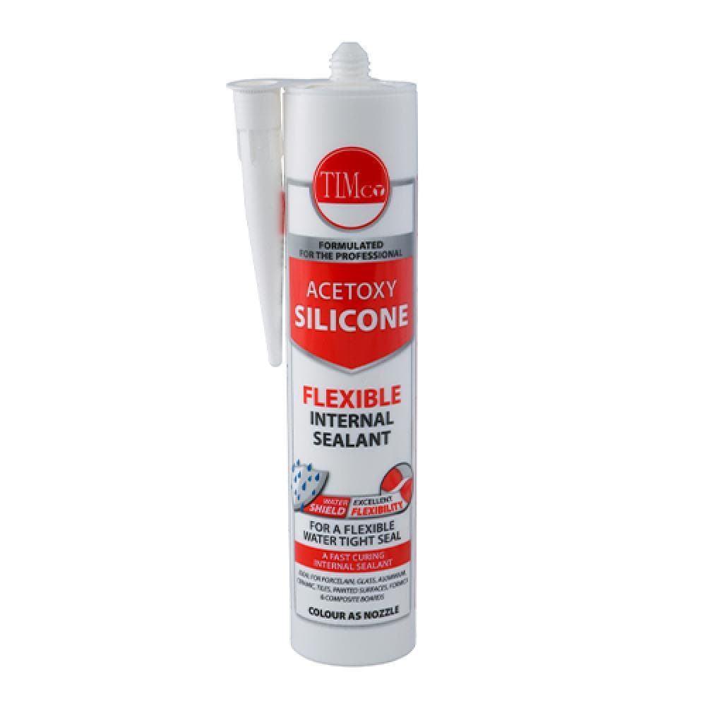 Timco 732480 Acetoxy Silicone - White 300Ml Cartridge 1