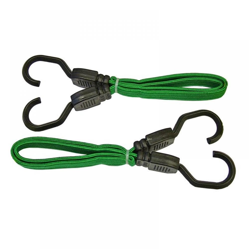 Faithfull Flat Bungee Cord 60Cm (24In) Green 2 Piece