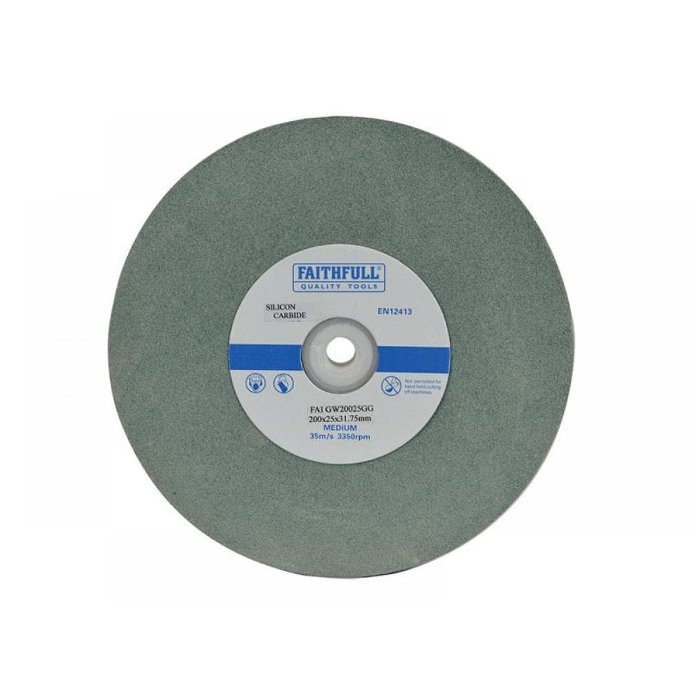 Faithfull General Purpose Grinding Wheel 200 X 25Mm Green Grit
