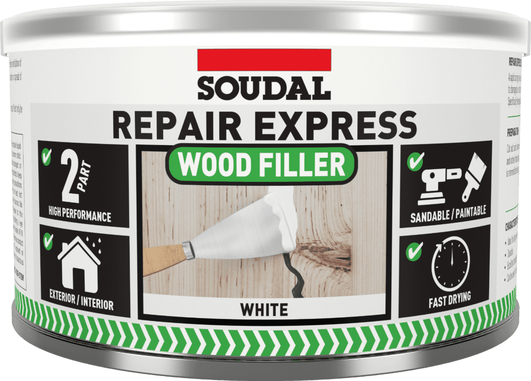 Soudal Repair Express Wood 2 Part Hp Filler White 500Gm 167237