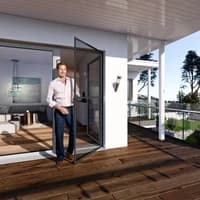 Hinged Fly Screen Door | 100cmx210cm | Anthracite | Plus