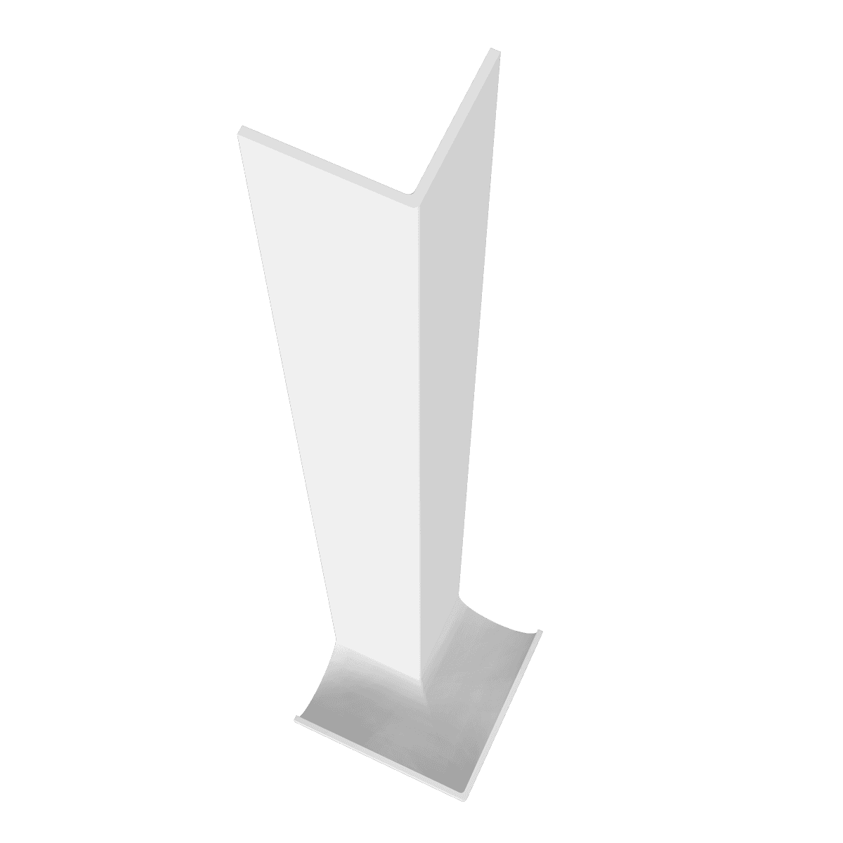 White Bullnose Fascia Internal Corner - 300mm x 53mm