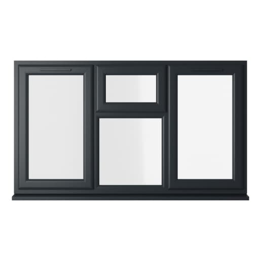 Crystal Double Glazed uPVC Grey/White Window Top, Left & Right Hung 1770mm x 965mm Clear