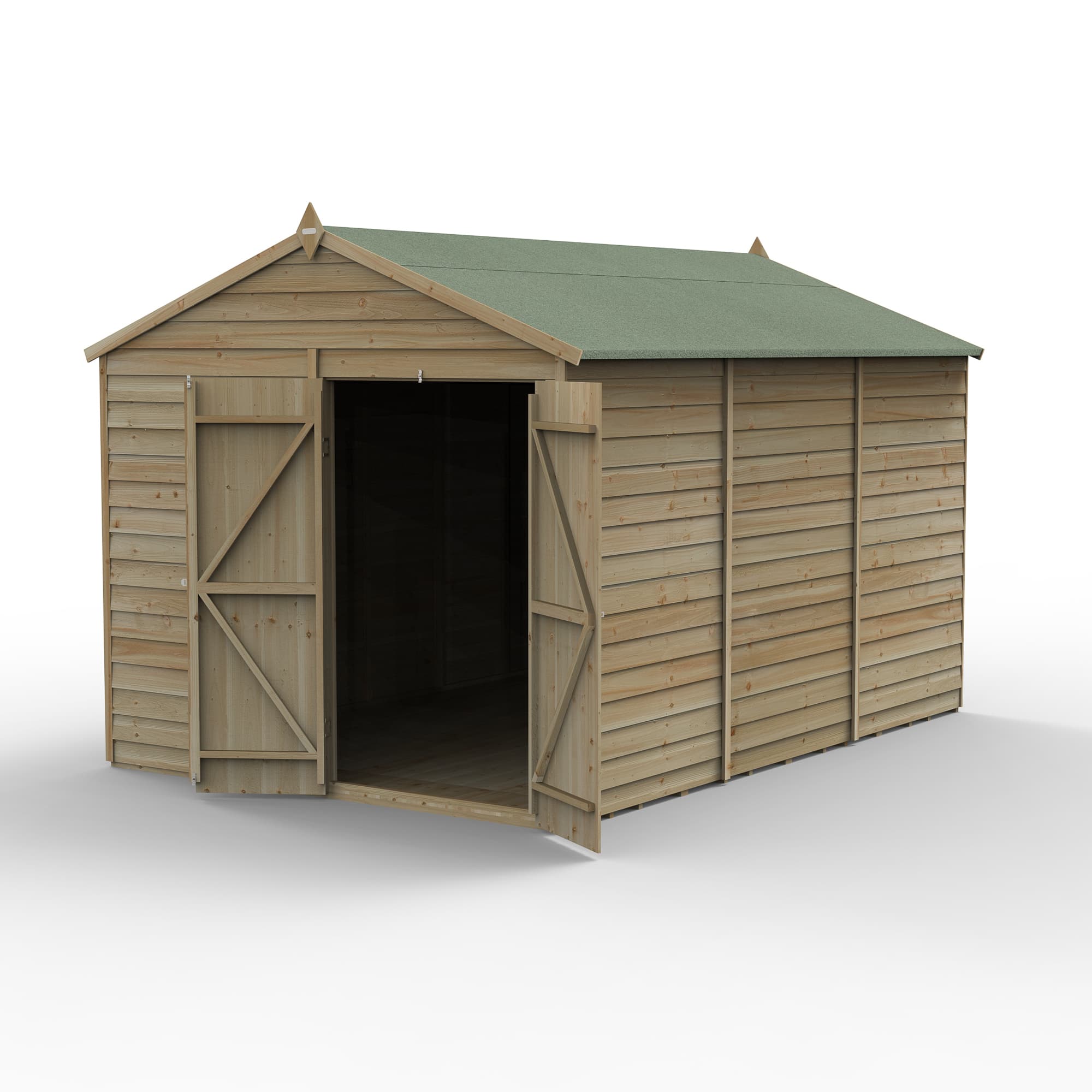 Forest Garden 4LIFE Apex Shed 8 x 12 - Double Door - No Window Installation