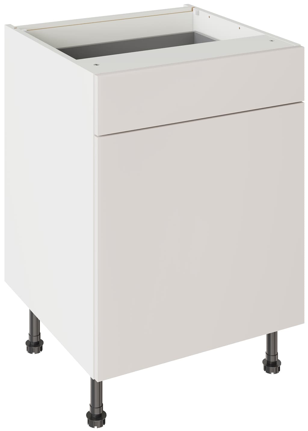 Flatpack 600 Drawerline Base Cabinet Value Slab Standard Matt Light Grey