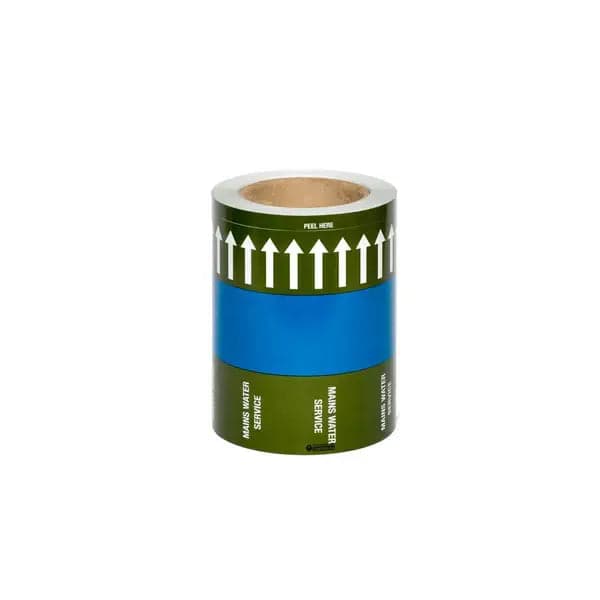 Pipemark 275mm x 33m Pipeline Identification and Flow Direction Self Adhesive Label (Roll) Indoor