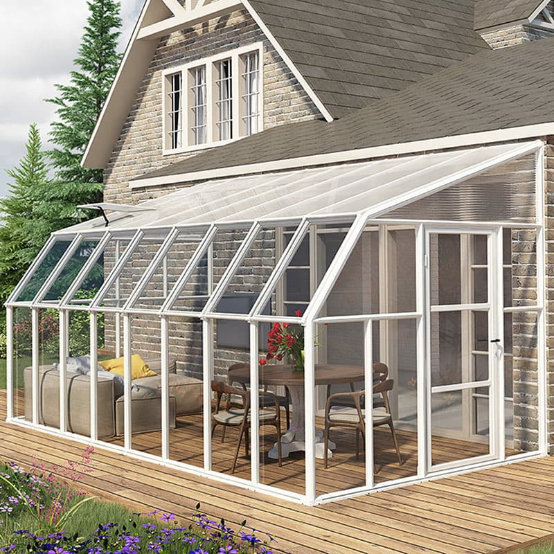 8â x 16â Palram Canopia Rion White Sun Room Walk-In Wall Greenhouse (2.4m x 4.8m)