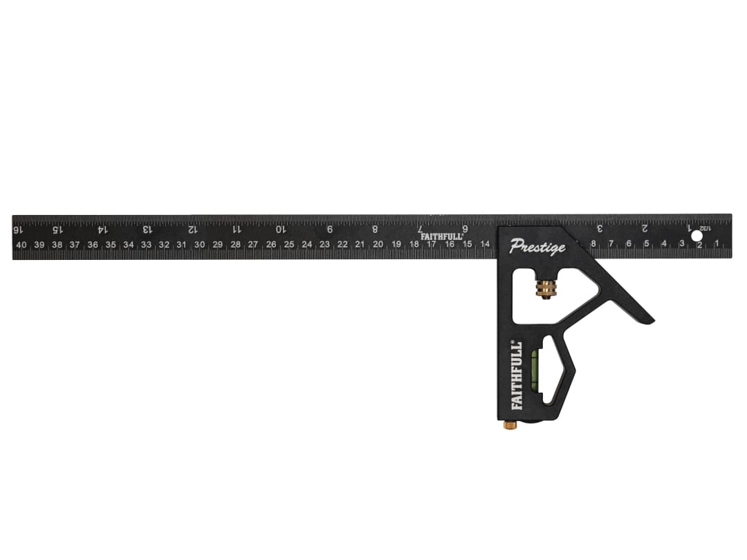 Faithfull Prestige Combination Square Black Aluminium 400mm (16in) FAICS400CNC
