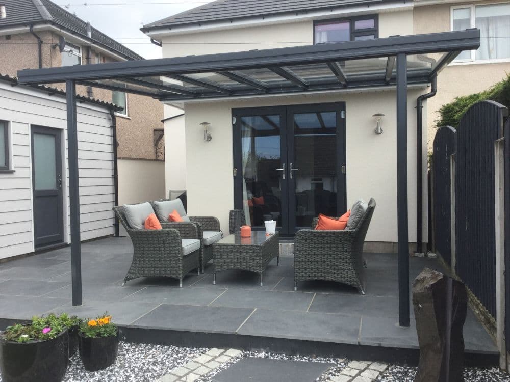 Simplicity 6 Aluminium Pergola / Veranda - 1000mm x 3000mm Rectangular - Black