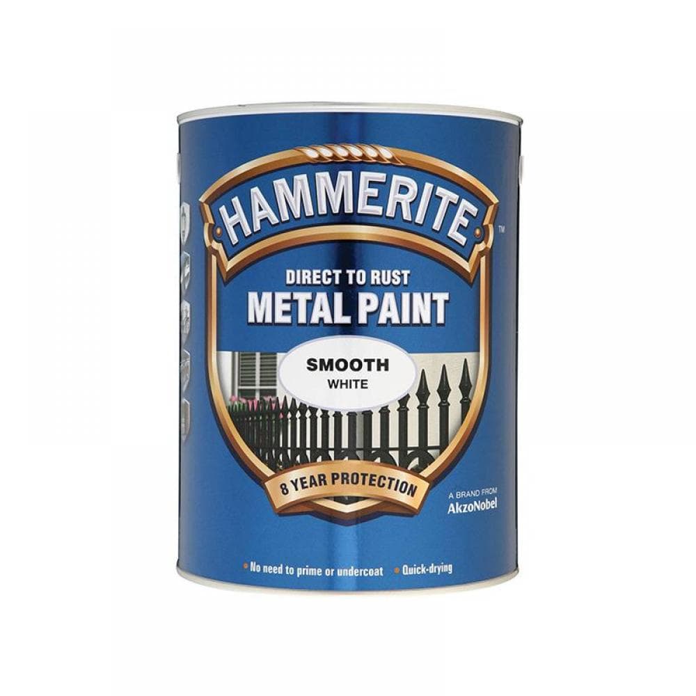 Hammerite 5084861 Direct To Rust Smooth Finish Metal Paint White 5 Litre