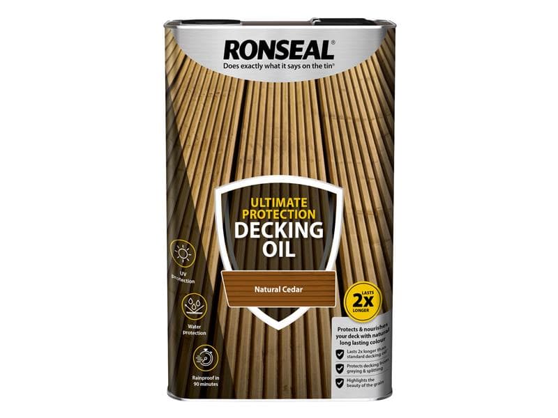 Ronseal 37298 Ultimate Protection Decking Oil Natural Cedar 5 Litre