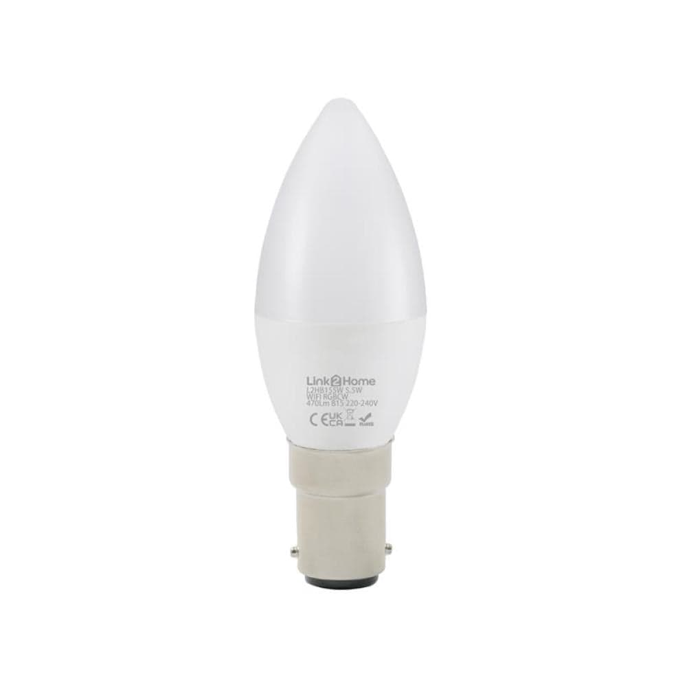 Link2Home L2HB155W Wi-Fi Led Sbc (B15) Opal Candle Dimmable Bulb White + Rgb 470 Lm 5.5W