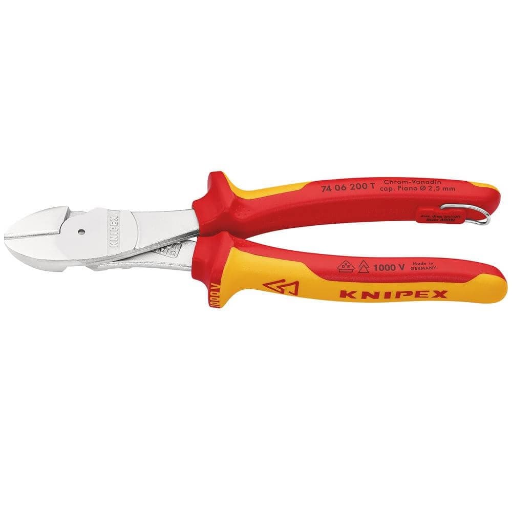 Knipex 74 06 200 T Bk Vde Insulated High Leverage Diagonal Cutter 200Mm Pk 1 25626
