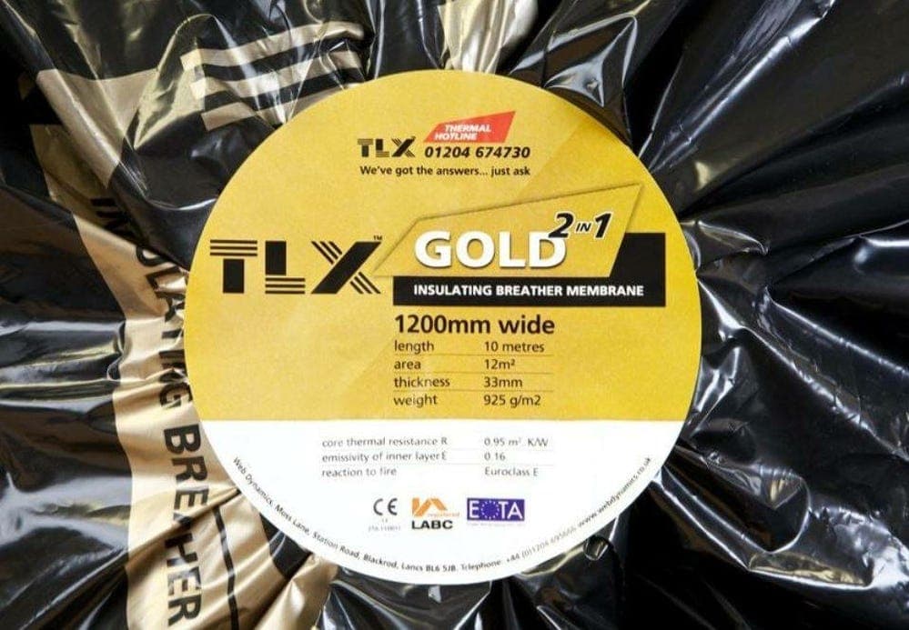 Thinsulex TLX Gold Multifoil Roof Insulation 10m x 1200mm x 33mm | 12m2