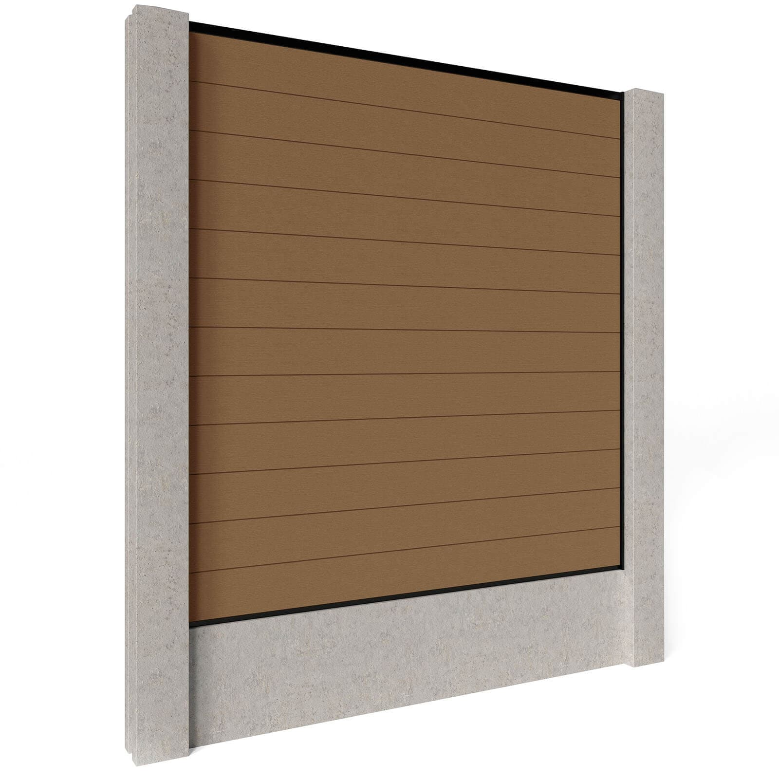 Dino Decking Composite Fence Panels - Amber with Aluminium Railings (for concrete posts) 1.8m