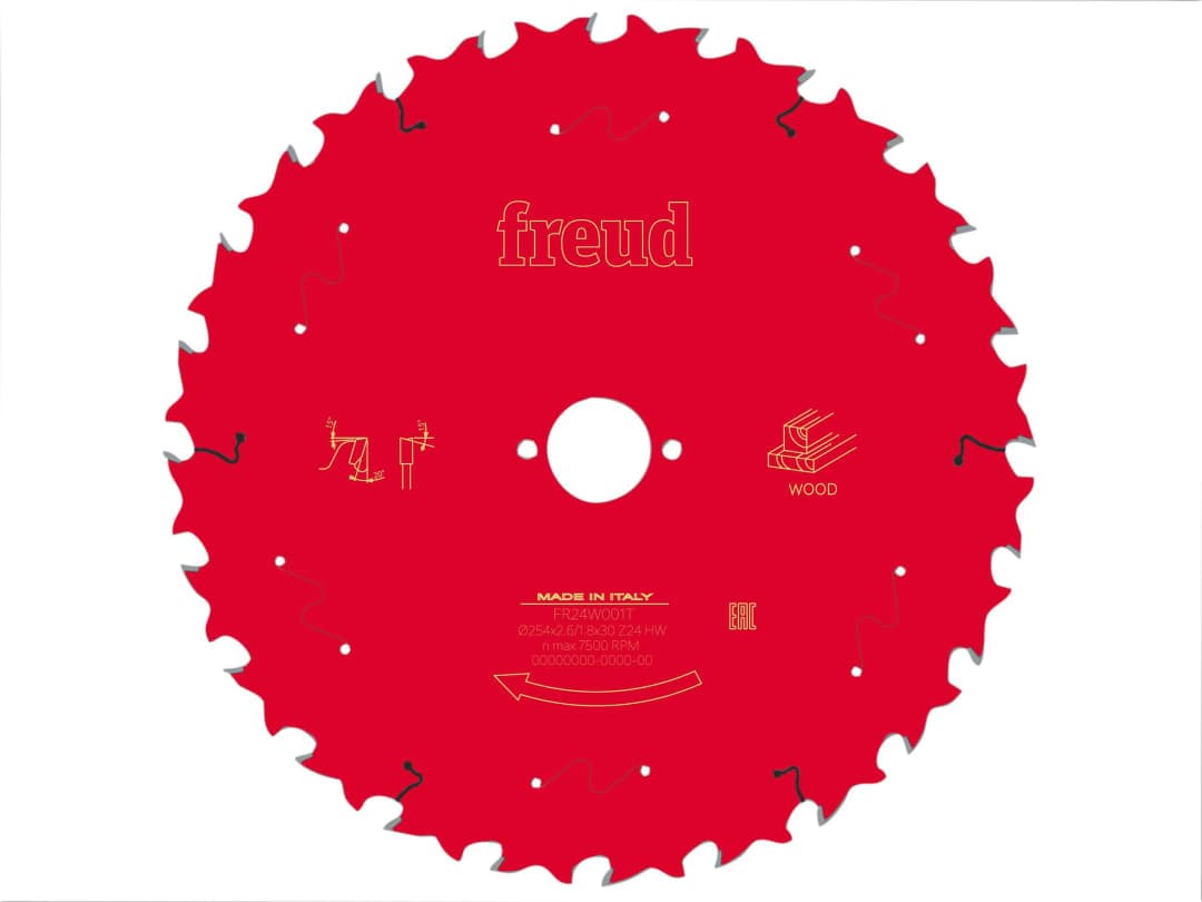 Freud Wood Table Saw Blade 254 x 30 x 2.6/1.8mm x 24T F03FS09778