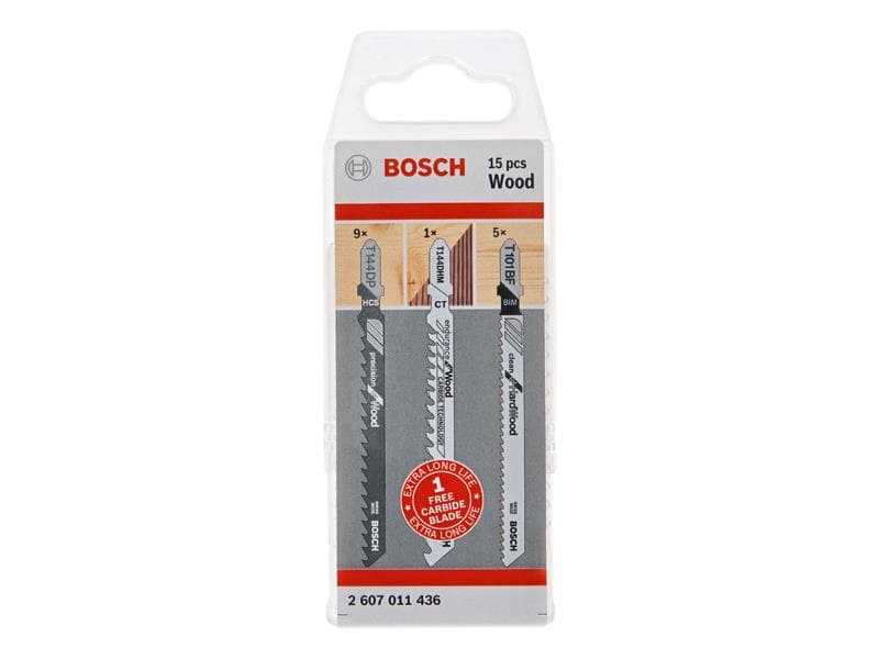 Bosch Powertool Accessories 2607011436 Wood Jigsaw Blade Set 15 Piece
