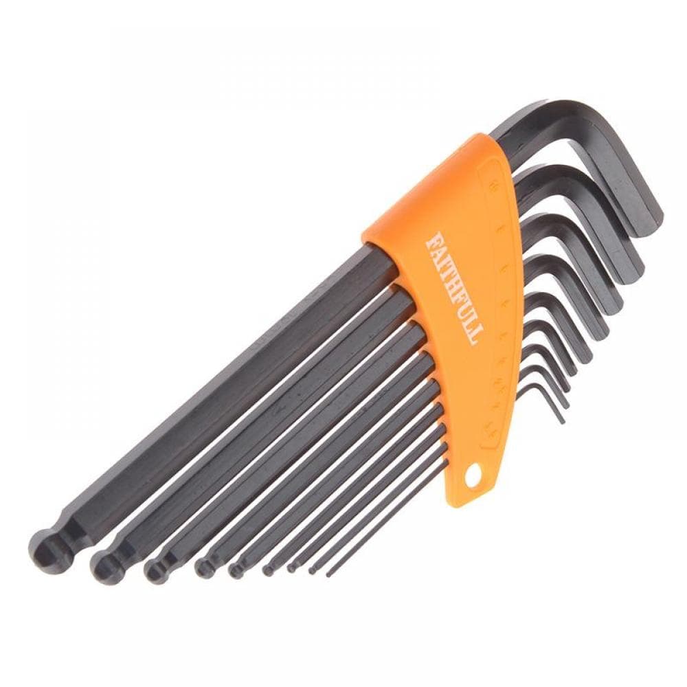 Faithfull Metric Ball End Long Arm Hexagon Key Set 9 Piece