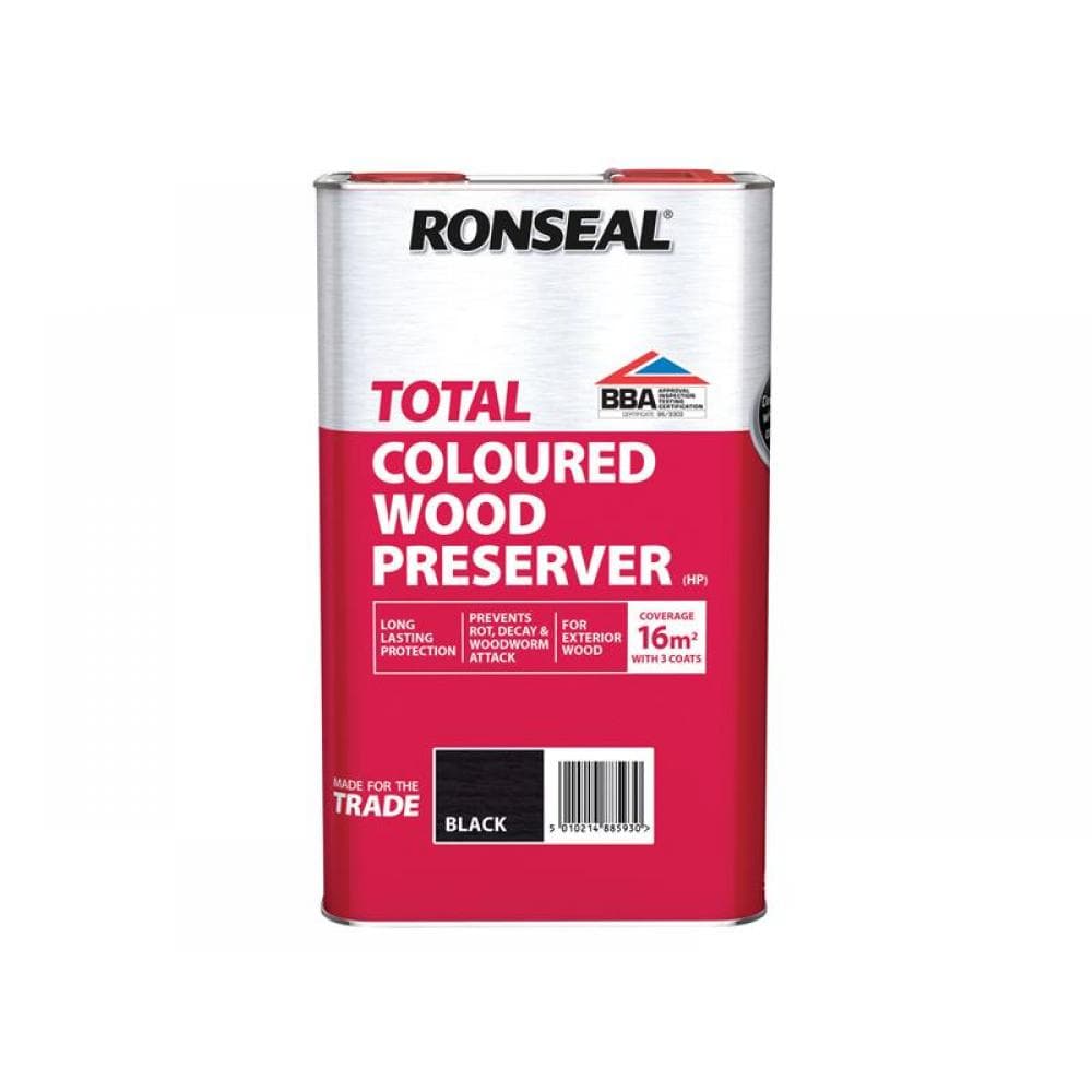 Ronseal 38593 Trade Total Wood Preserver Black 5 Litre