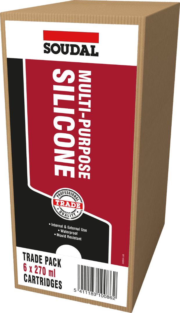 Soudal Multi-Purpose Silicone 6-Pack Clear 6X270Ml 121646