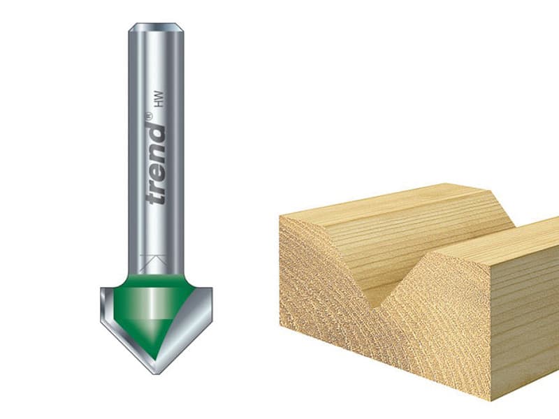 Trend C044X1/4TC C044 X 1/4 Tct Craftpro Chamfer V-Groove Cutter 45° 6.0 X 12.7Mm