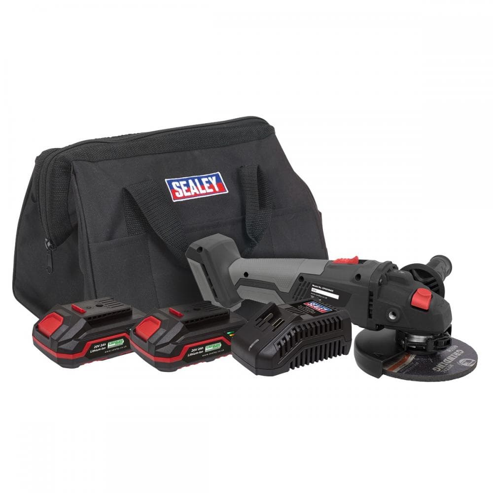 Sealey CP20VAGXKIT Brushless Angle Grinder Kit 20V 4Ah Sv20 Series - 2 Batteries