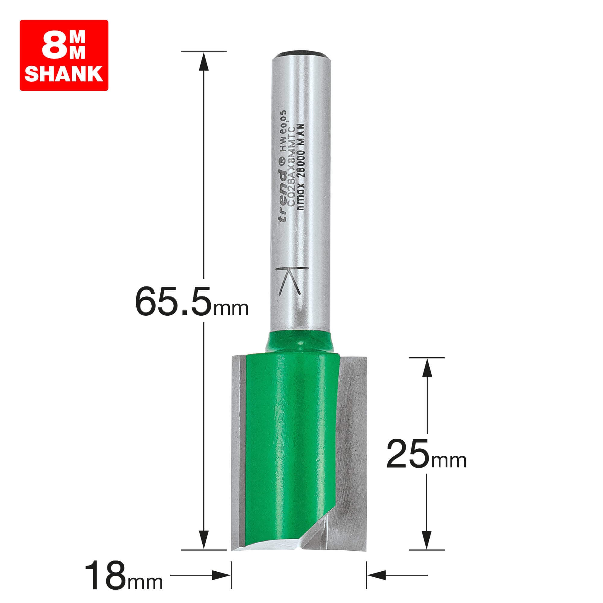 Trend Two Flute Cutter 18.0Mm Diameter Pk 1 C028AX8MMTC