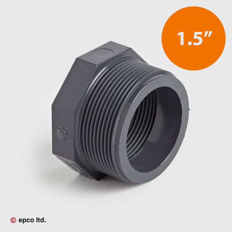 1 1/2" x 1" U-PVC Threaded Reducing Bush (Short Pattern)