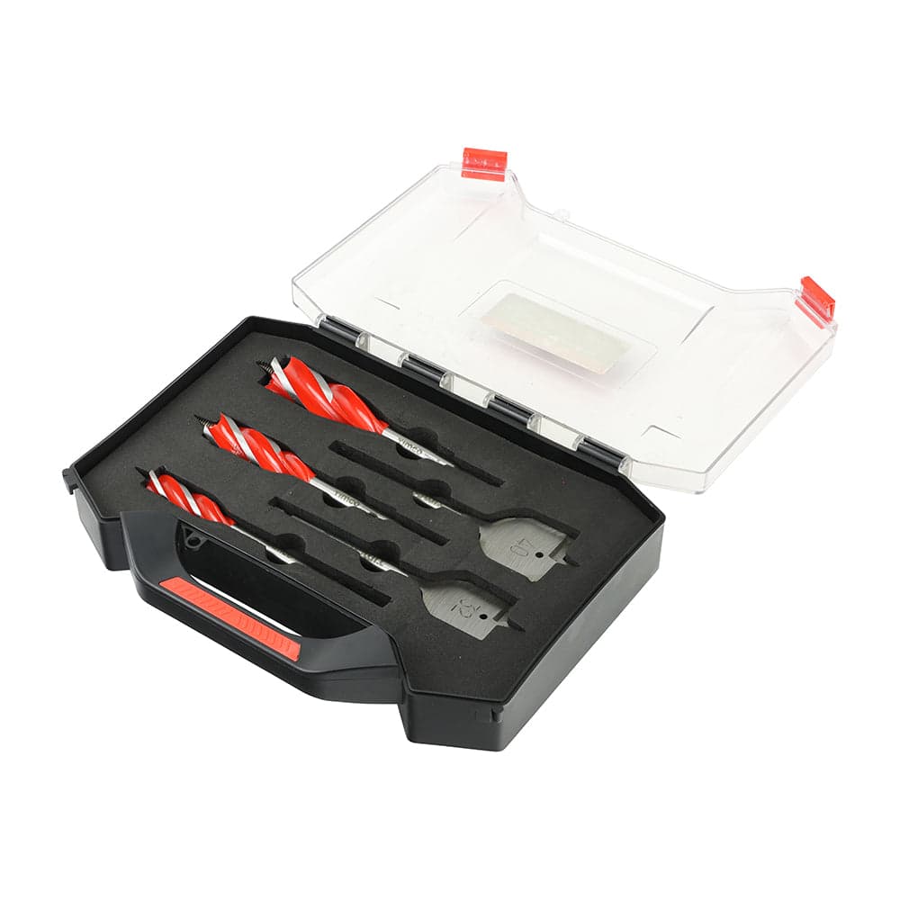Carpenter’s Speed Auger & Flat Wood Bit Kit – 5 Piece