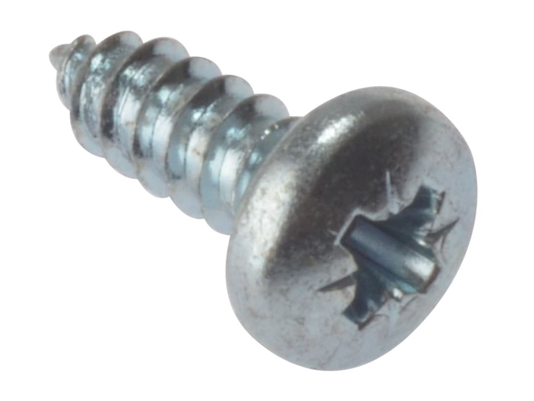 ForgeFix Self-Tapping Screw Pozi Compatible Pan Head ZP 3/4in x 10 Box 200 STPP3410ZP