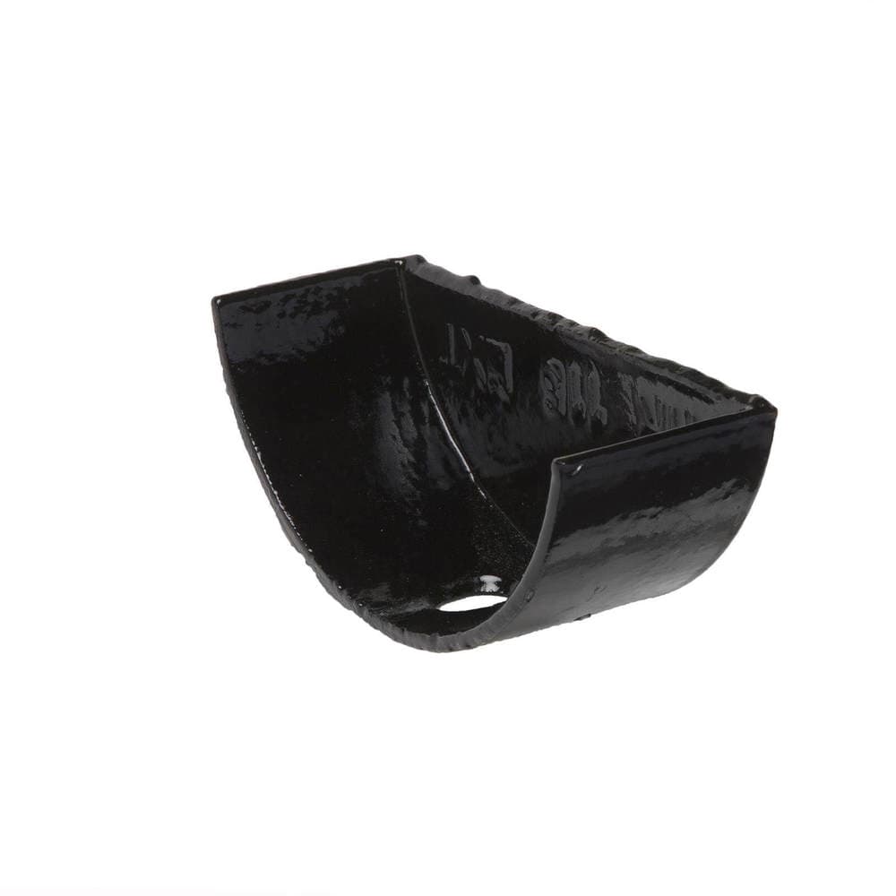 Hargreaves Premier Cast Iron Half Round Gutter External Stopend - 150mm Black