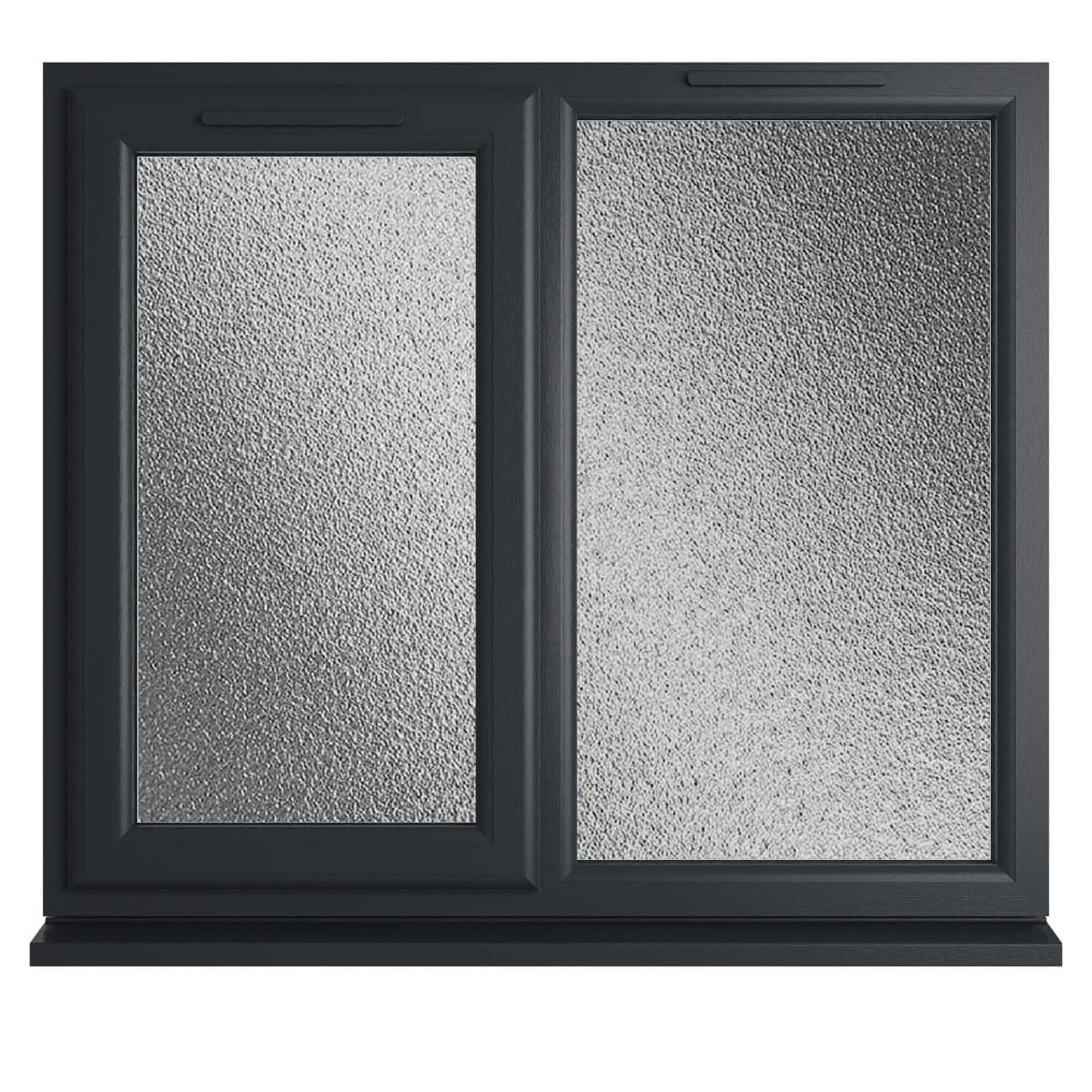 uPVC Grey/White Triple Glazed Window - Left Handed - Side Hung - Obscure Glass - 1190 x 965mm